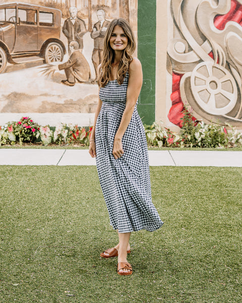 Gingham Smocked Midi