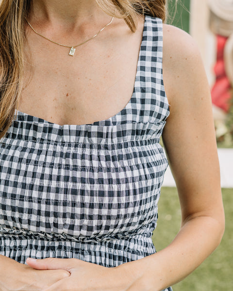 Gingham Smocked Midi