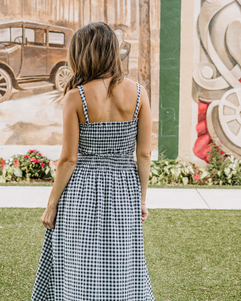 Gingham Smocked Midi