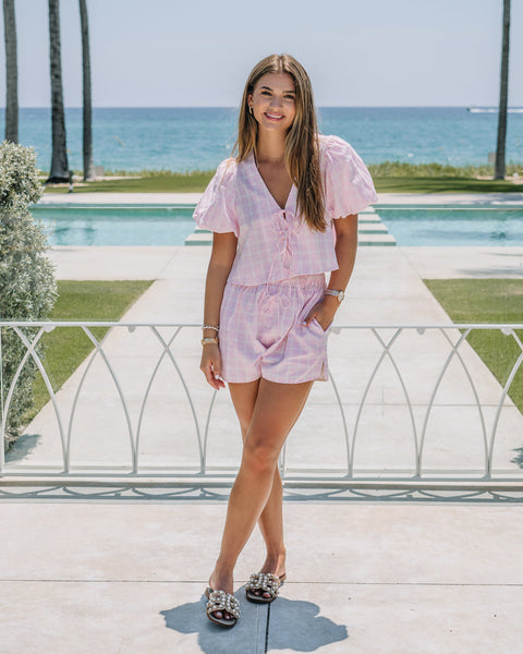 Phoebe Plaid Bow Tied Set