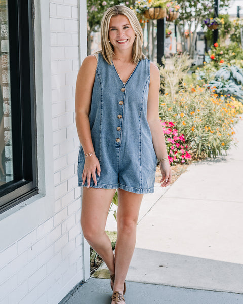 Helen Denim Romper