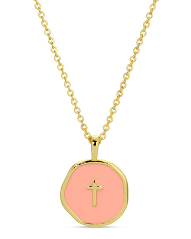 Rose Cross Pendant Necklace