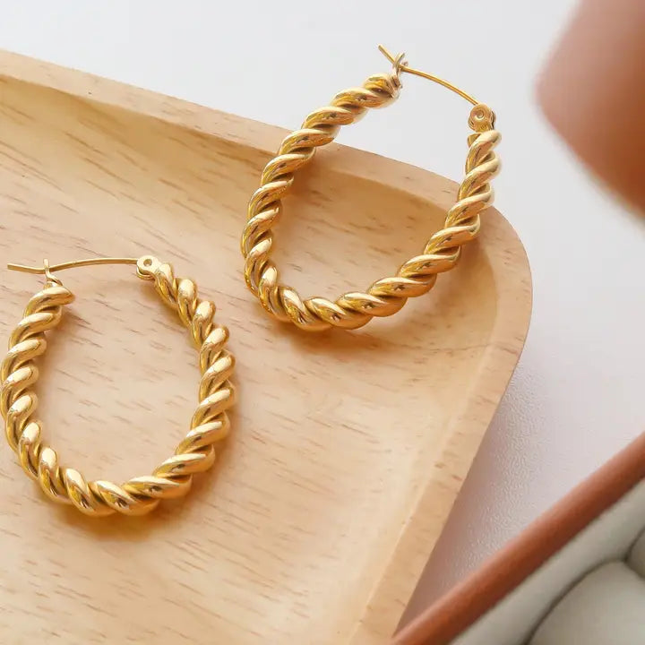 Brook Gold Braided Hoops