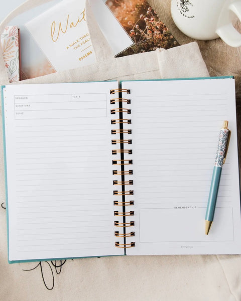 Sermon Notes Journal - Teal Spiral