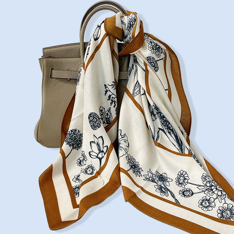 Floral Square Scarf – Elegant