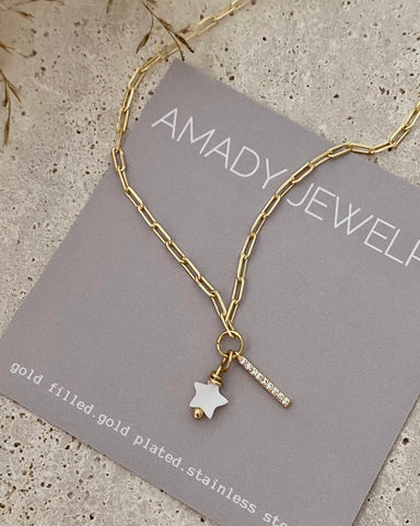 Bar and Star Charmed Necklace