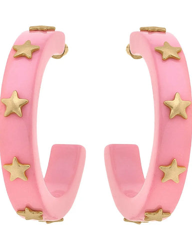 Darla Star Resin Hoop Earrings