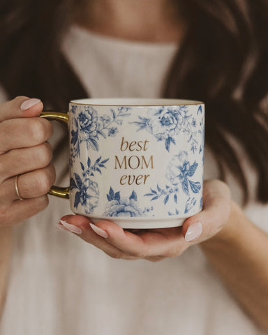 Best Mom Ever Blue Floral