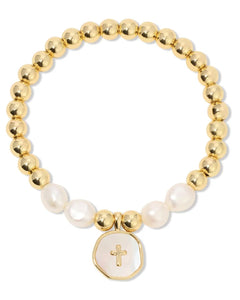 Cross & Pearl Charm Bracelets