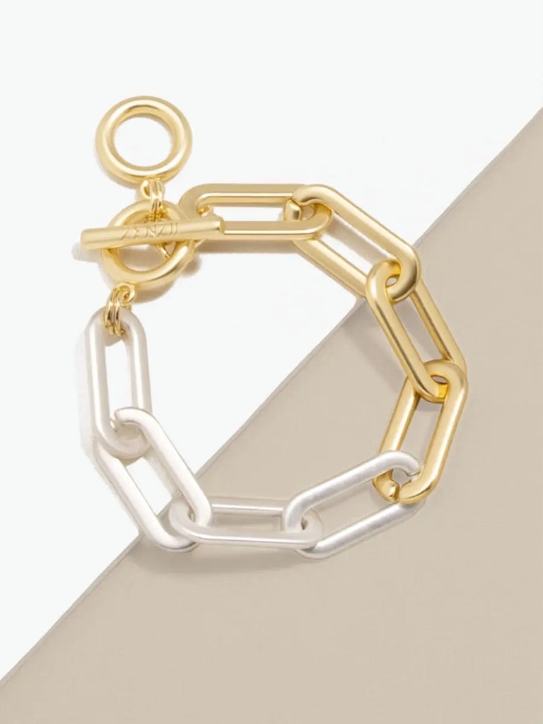 Two-Tone Cable Link Bracelet
