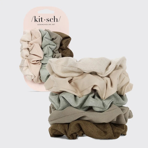 Assorted Textured Scrunchie Set- 5pc