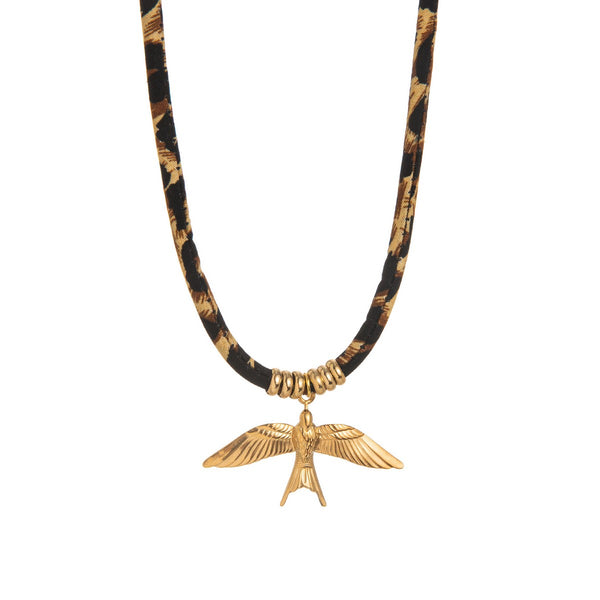 Leopard Velvet Cord Necklace