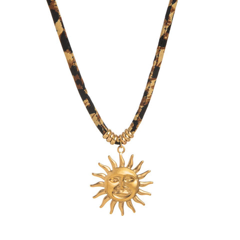Leopard Velvet Cord Necklace