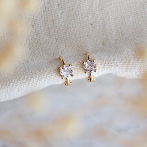 Mini Cz Huggie Hoop Earrings