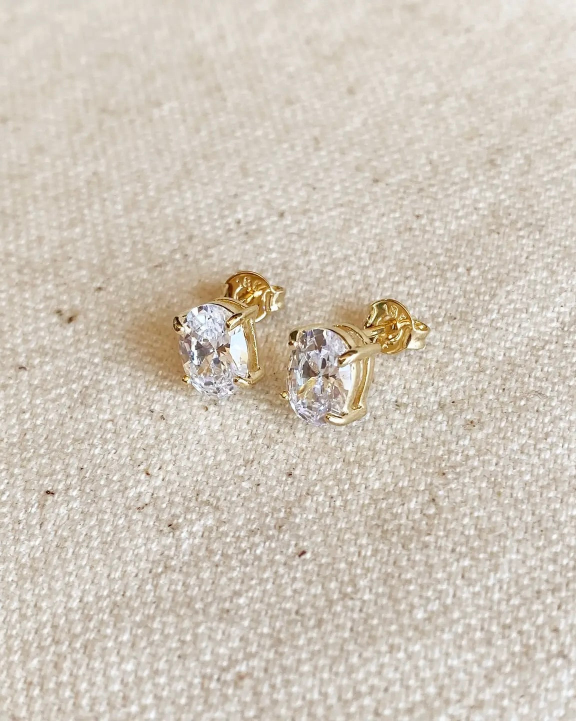 Oval Cubic Zirconia Studs