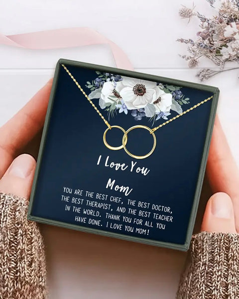 I Love You Mom Ring Necklace