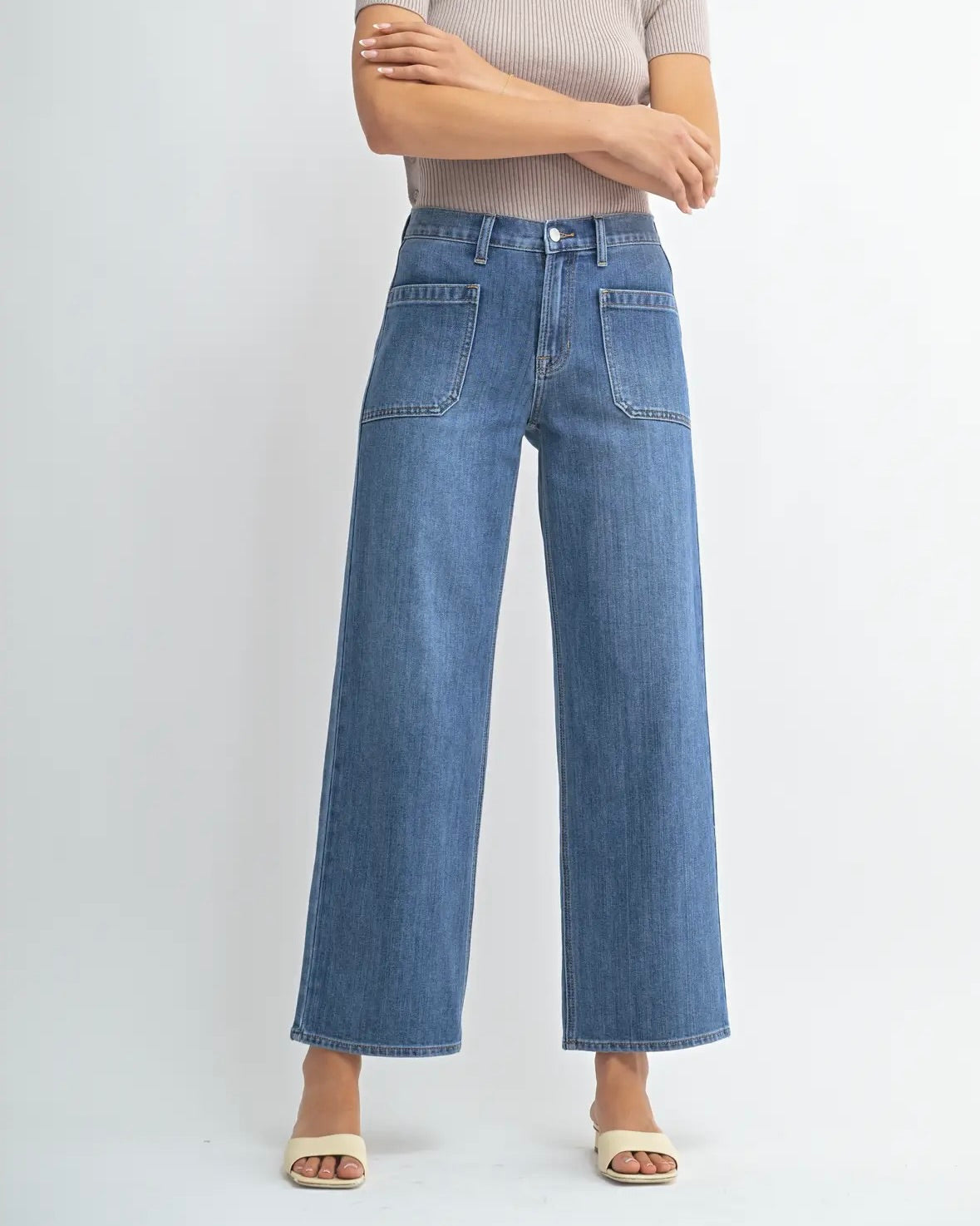 Patch Pocket Flare Jean