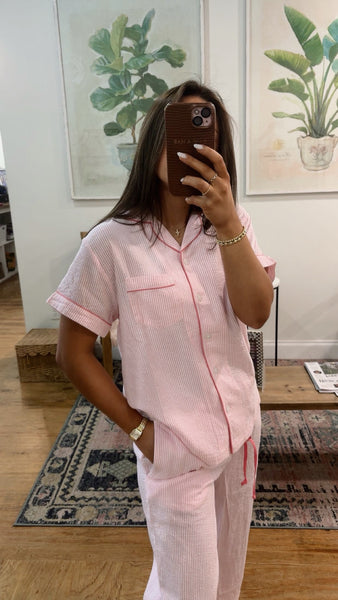 Seersucker Capri Pajamas