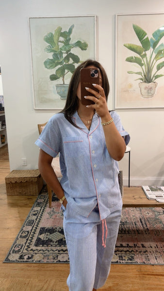 Seersucker Capri Pajamas