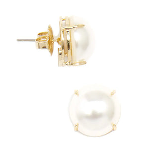 Pearl Stud Earring with Setting