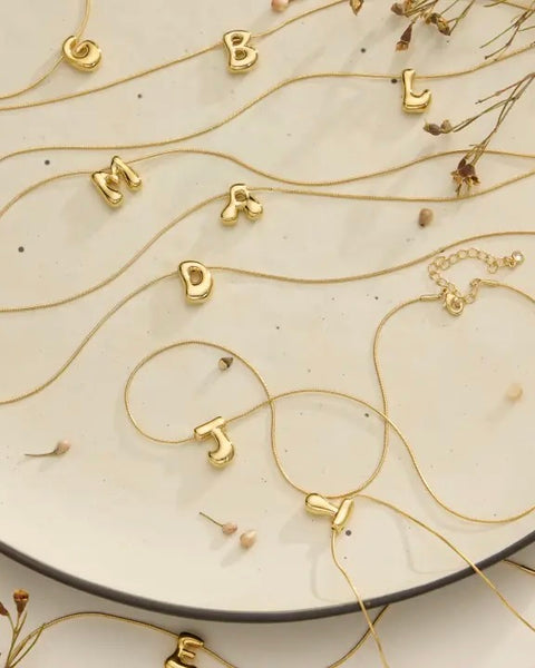 Bubble Initial Necklace