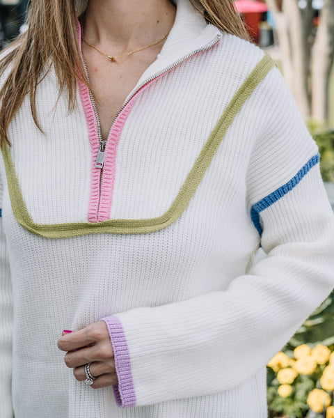 Colorful Drop Shoulder Sweater