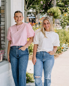 Saylor Eyelet Sleeve Knit Top