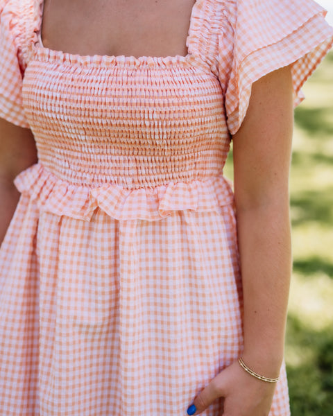 Tangerine Smocked Dress