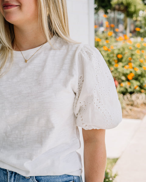 Saylor Eyelet Sleeve Knit Top