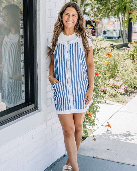 Sunshine Stripe Overall Dress