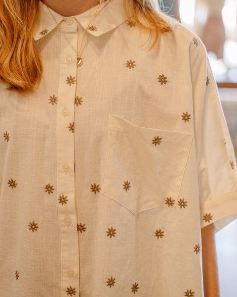 Embroidered Button Down