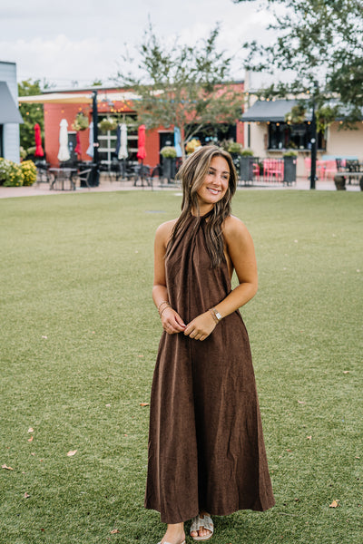 Chestnut Halter Maxi Dress