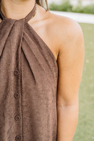 Chestnut Halter Maxi Dress