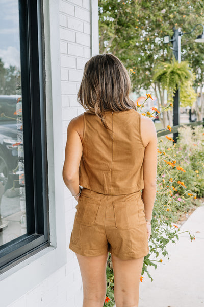 Hallie Suede Shorts