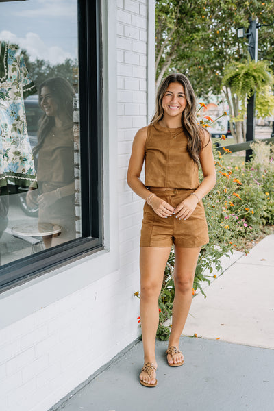 Hallie Suede Shorts