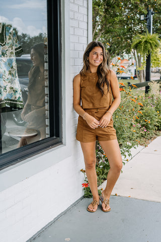 Hallie Suede Shorts
