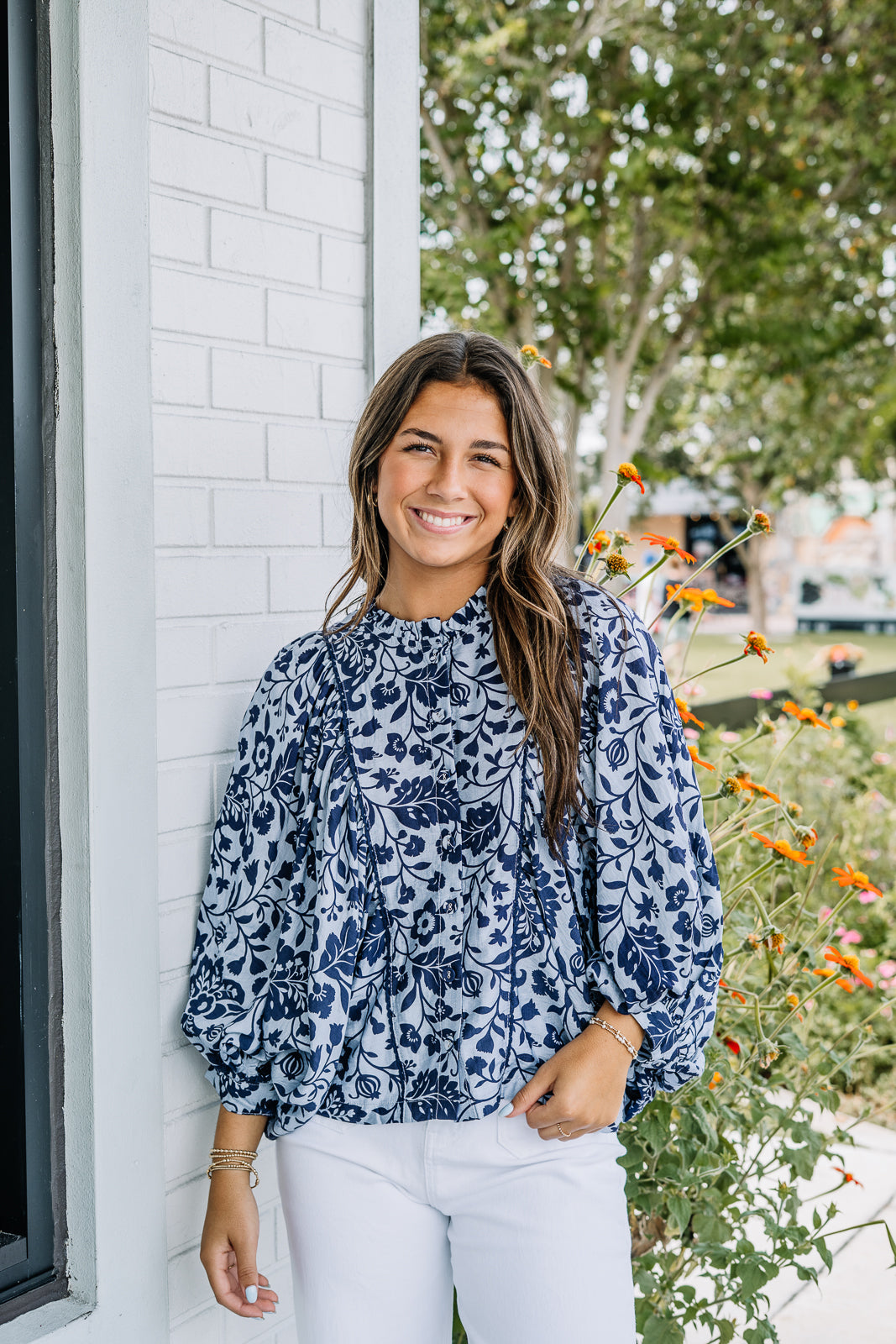 Floral Scalloped Blouse