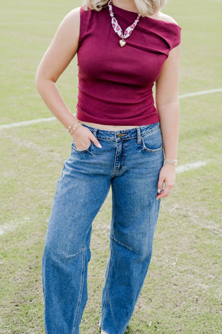 Maroon Muse Sweater Top