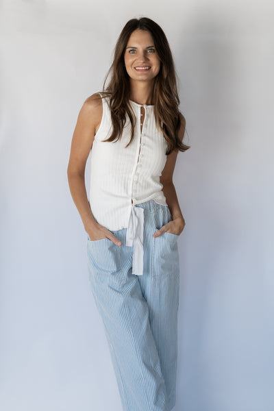Drawstring Stripe Pants