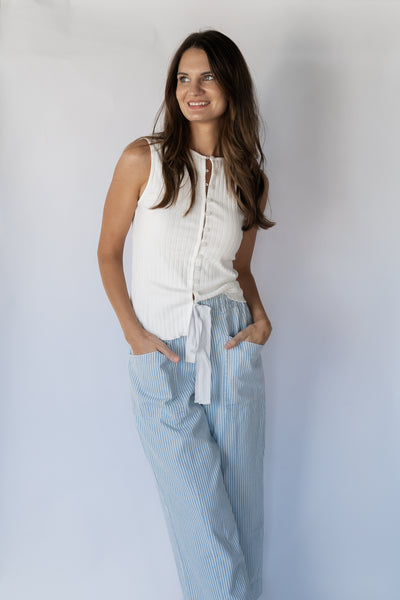 Drawstring Stripe Pants