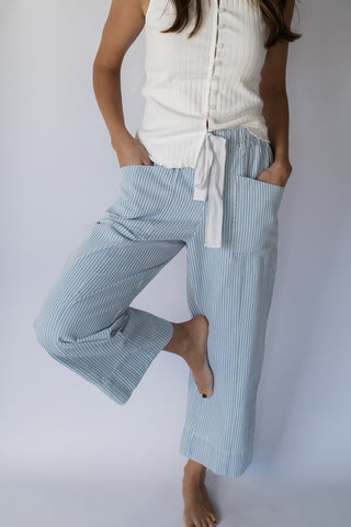 Drawstring Stripe Pants