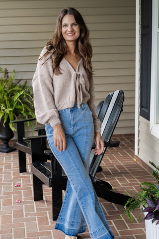 Tie Front Cardigan Sweater