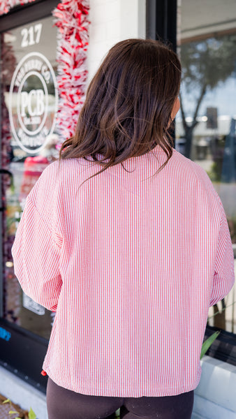 Peppermint Stripe Zip-Up