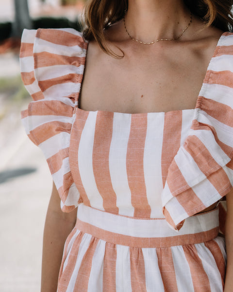 Hailee Ruffled Stripe Romper