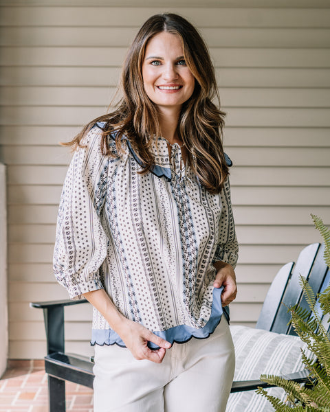 Ellery Scalloped Blouse