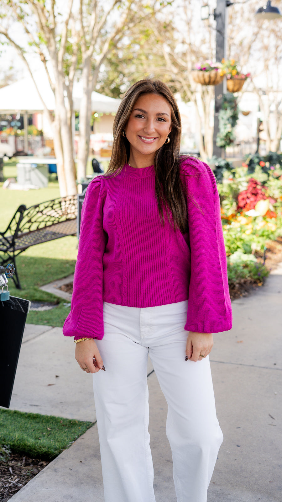 Magenta Puff Sleeve