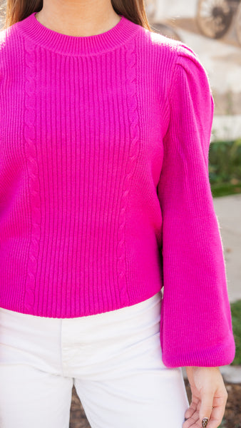 Magenta Puff Sleeve