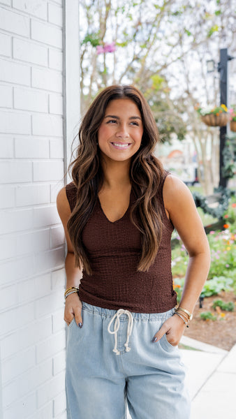 Bubble-Textured Jersey Top