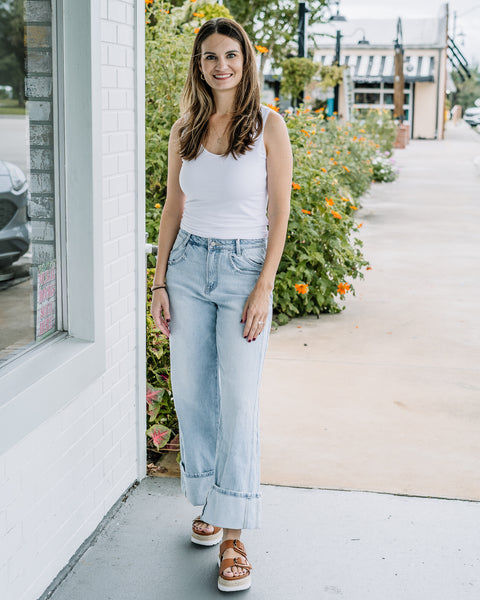 Streamlined Cuffed Jeans