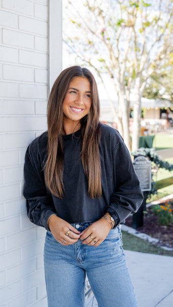 Mineral Washed Cropped Top